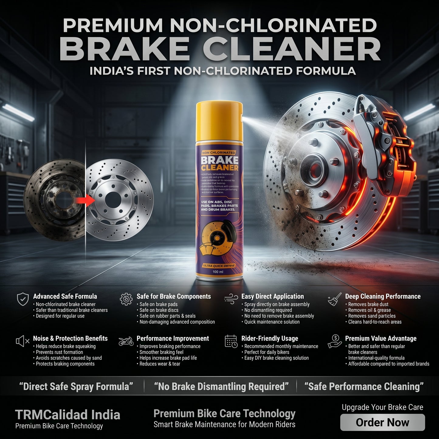 PGD FOAM CLEANER 160ML (HELMET, JACKET, SHOES, GLOVES, PADS cleaner) GET FREE BRAKE CLEANER 100ml