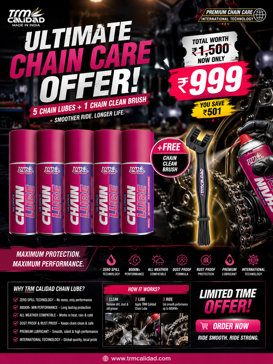 (5*150ml) Pure Synthetic Chain Lube combo offer get one brush free total worth 1500rs