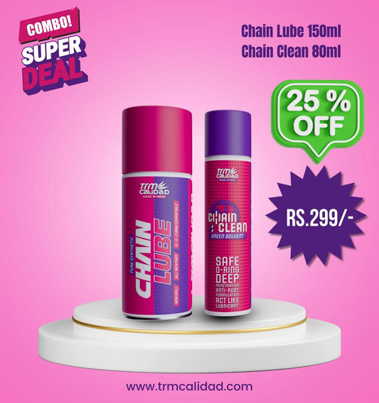 BUY 1 PURE SYNTHETIC CHAIN LUBE 150ML GET 80ML HI-PERFOMANCE CHAIN CLEANER FREE - Trmcalidad India