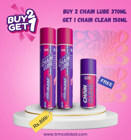 Buy two pure synthetic chain Lube 370ml and Get 1 green solvent chain Cleaner Free - Trmcalidad India