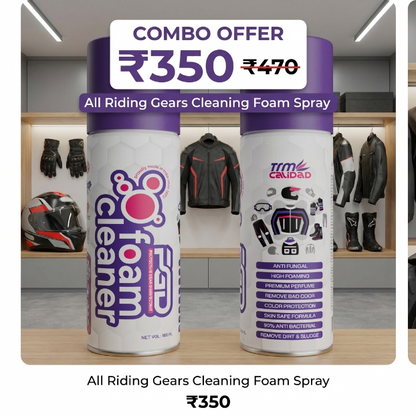 PGD FOAM CLEANER 160ML two nos combo (HELMET, JACKET, SHOES, GLOVES, PADS, etc CLEANER ) (Copy)
