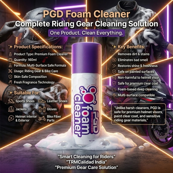 PGD FOAM CLEANER 160ML (HELMET, JACKET, SHOES, GLOVES, PADS cleaner) GET FREE BRAKE CLEANER 100ml