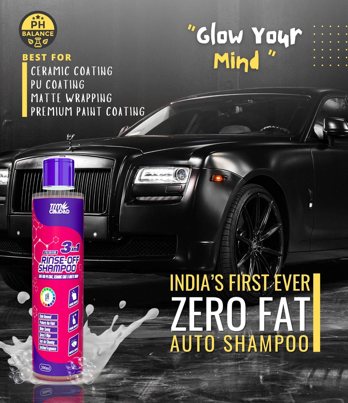 ZERO FAT RINSE OFF CAR SHAMPOO 200ML